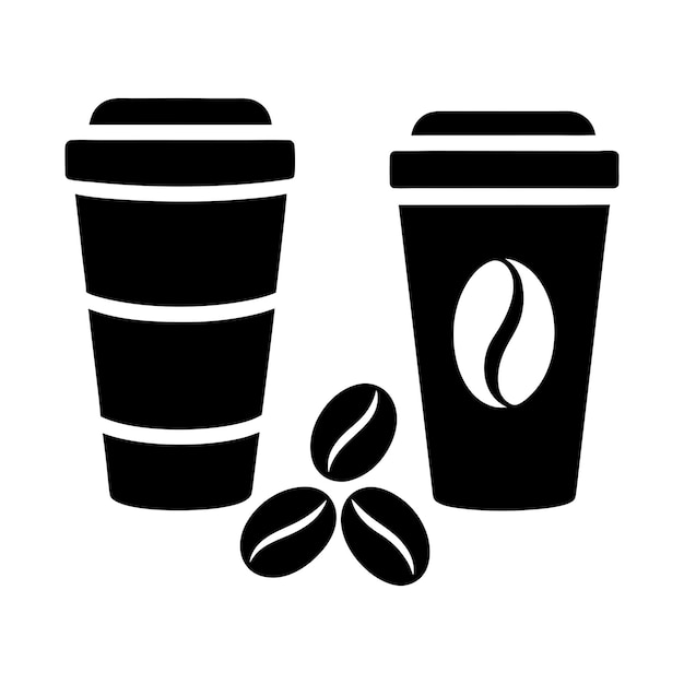 Dos tazas de café con granos de café Un ejemplo sencillo