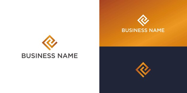 Dos variaciones de un logotipo comercial con un diseño geométrico estilizado con líneas entrelazadas