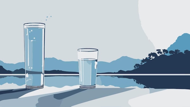 Vector dos vasos de agua deliciosa