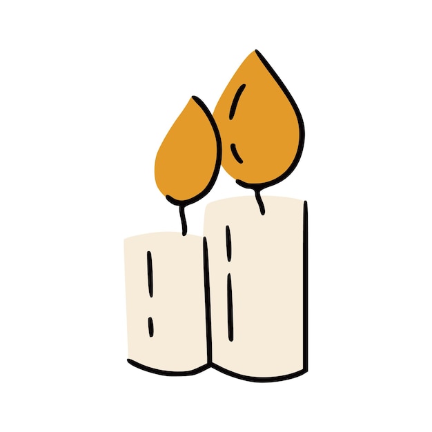 Vector dos velas minimalistas para decoración interior escandinavo