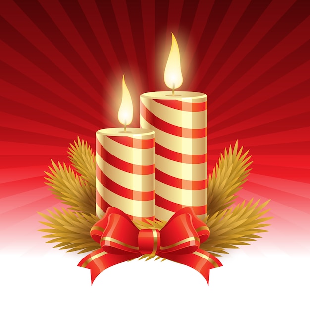 Vector dos velas navideñas