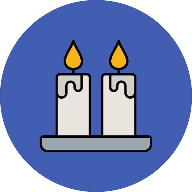 Vector dos velas que están en un fondo azul