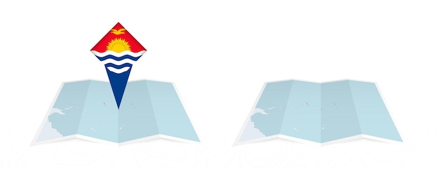 Dos versiones de un mapa plegado de Kiribati