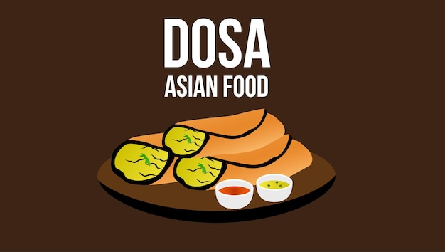 Dosa vector de comida asiática