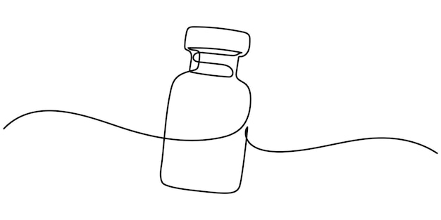 Dosificación Vial de dibujo continuo de una línea Sal y pimienta Shaker Black Stroke Linear Icon Pill pro
