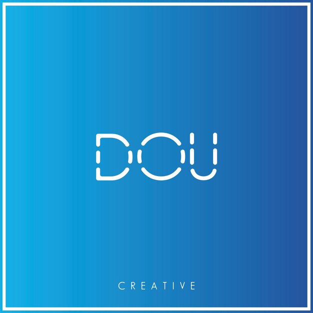 DOU Premium Vector último diseño de logotipo Diseño creativo de logotipo Ilustración vectorial Logotipo mínimo Monograma