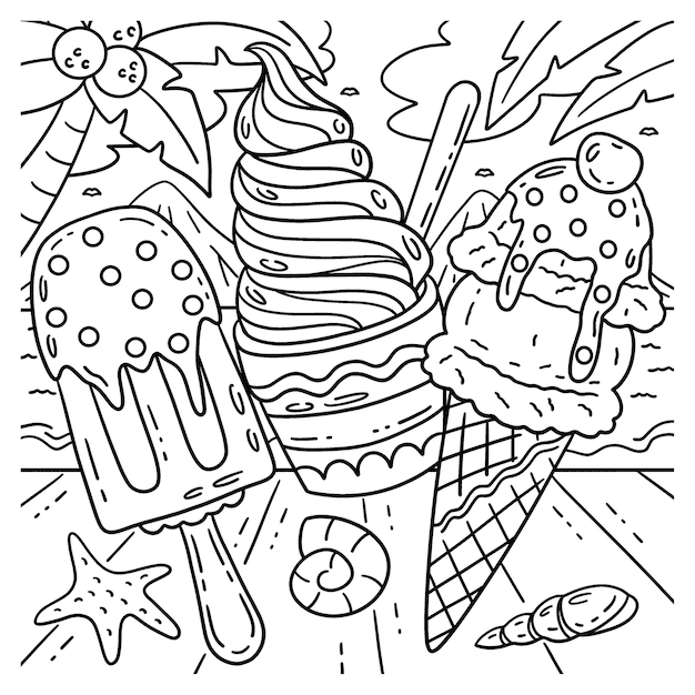 Double Scoop de helado y palomitas aisladas