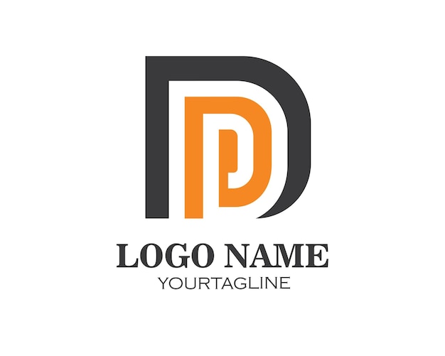 Dp carta logo icono ilustración vector diseño