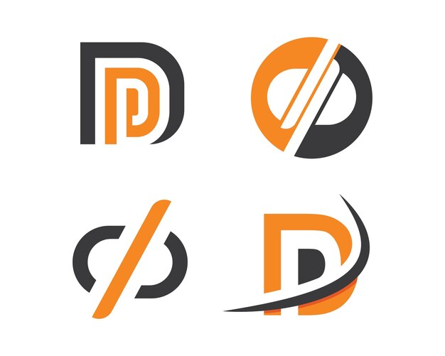 Dp carta logo icono ilustración vector diseño