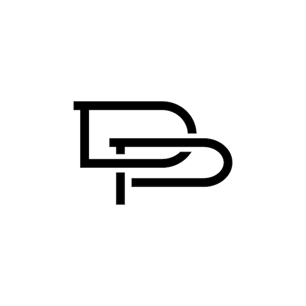 DP monograma logotipo diseño carta texto nombre símbolo monocromo logotipo alfabeto carácter simple logotipo