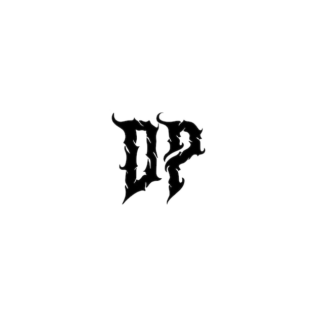 DP monograma logotipo diseño carta texto nombre símbolo monocromo logotipo alfabeto carácter simple logotipo