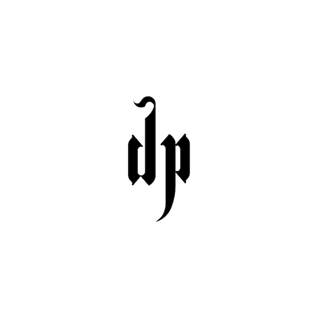 DP monograma logotipo diseño carta texto nombre símbolo monocromo logotipo alfabeto carácter simple logotipo