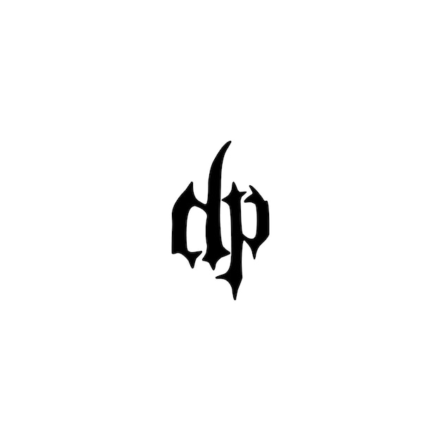 DP monograma logotipo diseño carta texto nombre símbolo monocromo logotipo alfabeto carácter simple logotipo