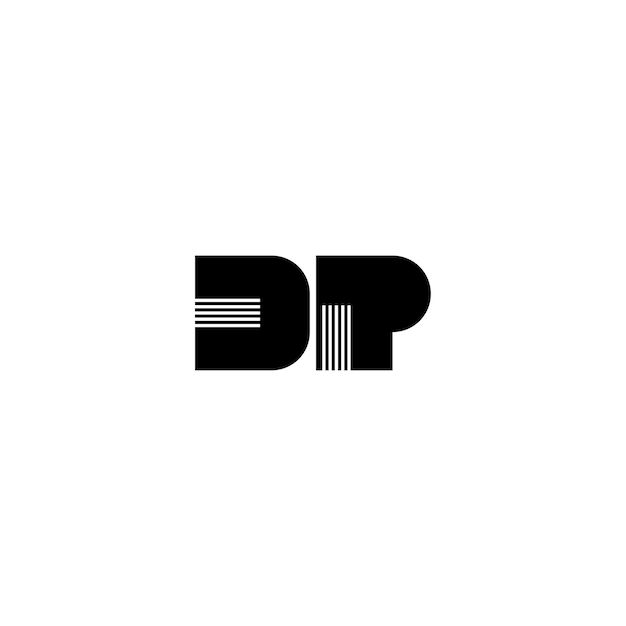 DP monograma logotipo diseño carta texto nombre símbolo monocromo logotipo alfabeto carácter simple logotipo