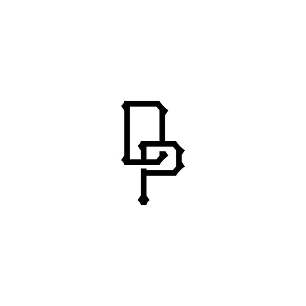 DP monograma logotipo diseño carta texto nombre símbolo monocromo logotipo alfabeto carácter simple logotipo