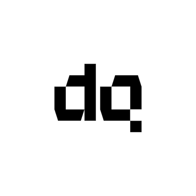 DQ monograma logotipo diseño carta texto nombre símbolo monocromo logotipo alfabeto carácter simple logotipo