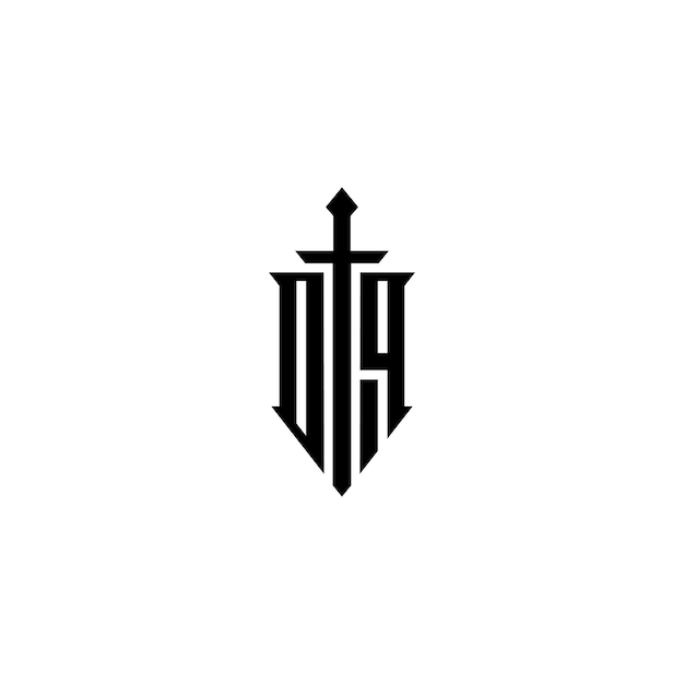 DQ monograma logotipo diseño carta texto nombre símbolo monocromo logotipo alfabeto carácter simple logotipo