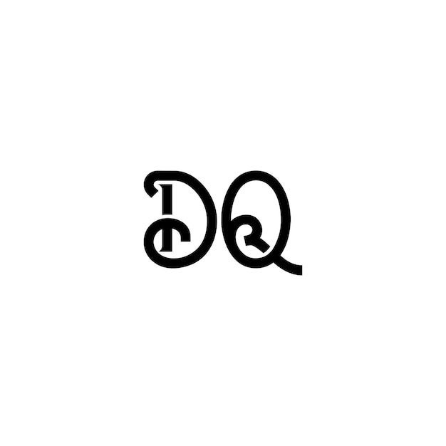 DQ monograma logotipo diseño carta texto nombre símbolo monocromo logotipo alfabeto carácter simple logotipo