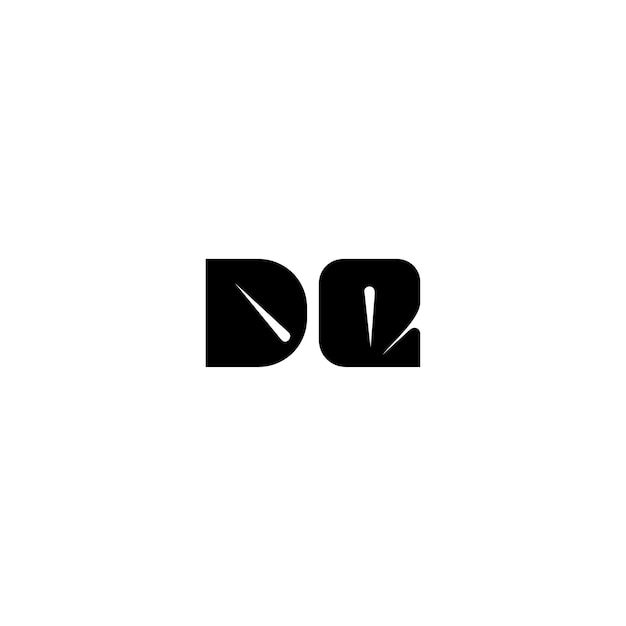 DQ monograma logotipo diseño carta texto nombre símbolo monocromo logotipo alfabeto carácter simple logotipo