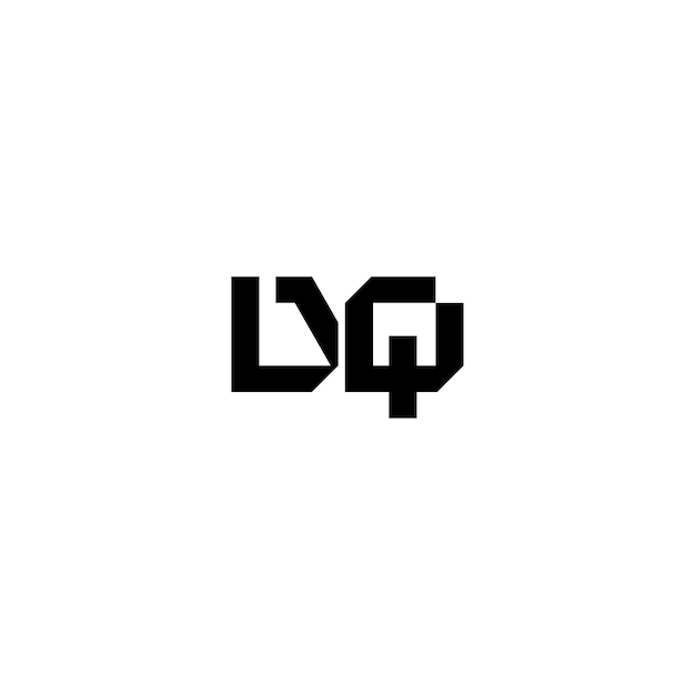 DQ monograma logotipo diseño carta texto nombre símbolo monocromo logotipo alfabeto carácter simple logotipo