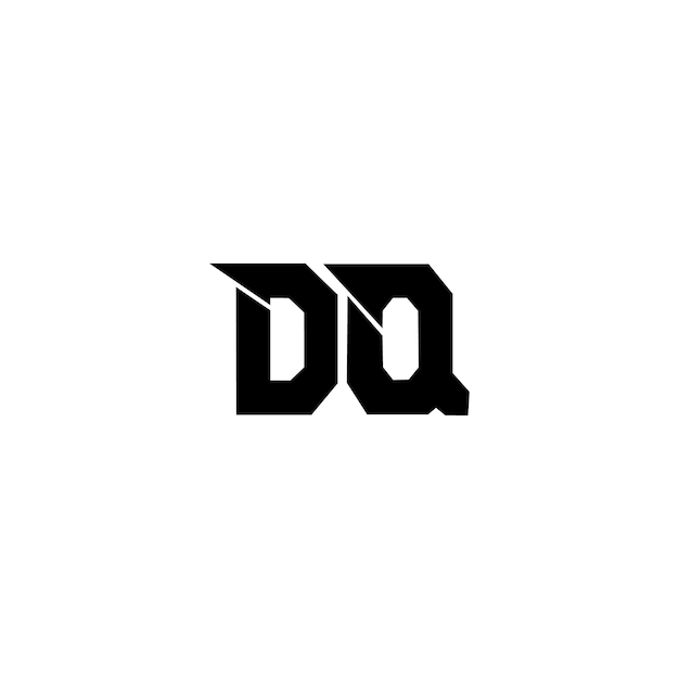 DQ monograma logotipo diseño carta texto nombre símbolo monocromo logotipo alfabeto carácter simple logotipo