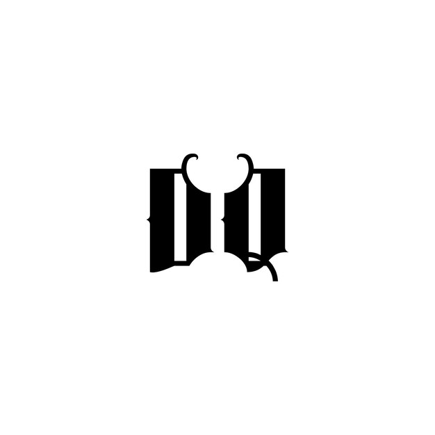 DQ monograma logotipo diseño carta texto nombre símbolo monocromo logotipo alfabeto carácter simple logotipo