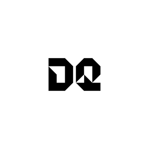 DQ monograma logotipo diseño carta texto nombre símbolo monocromo logotipo alfabeto carácter simple logotipo
