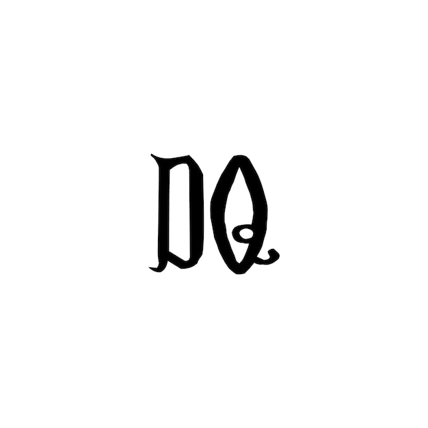 DQ monograma logotipo diseño carta texto nombre símbolo monocromo logotipo alfabeto carácter simple logotipo