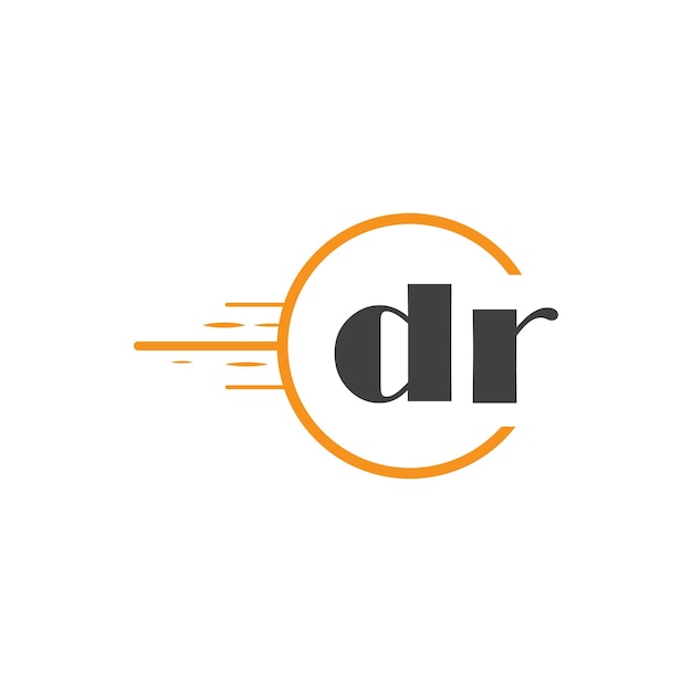 dr logotipo inicial de monograma con diseño de estilo de círculo