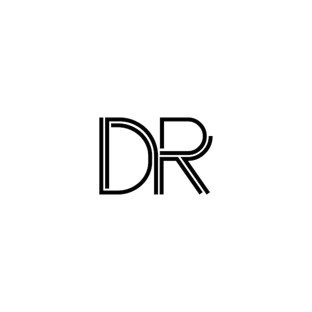 DR monograma logo diseño carta texto nombre símbolo monocromo logotipo alfabeto carácter simple logo