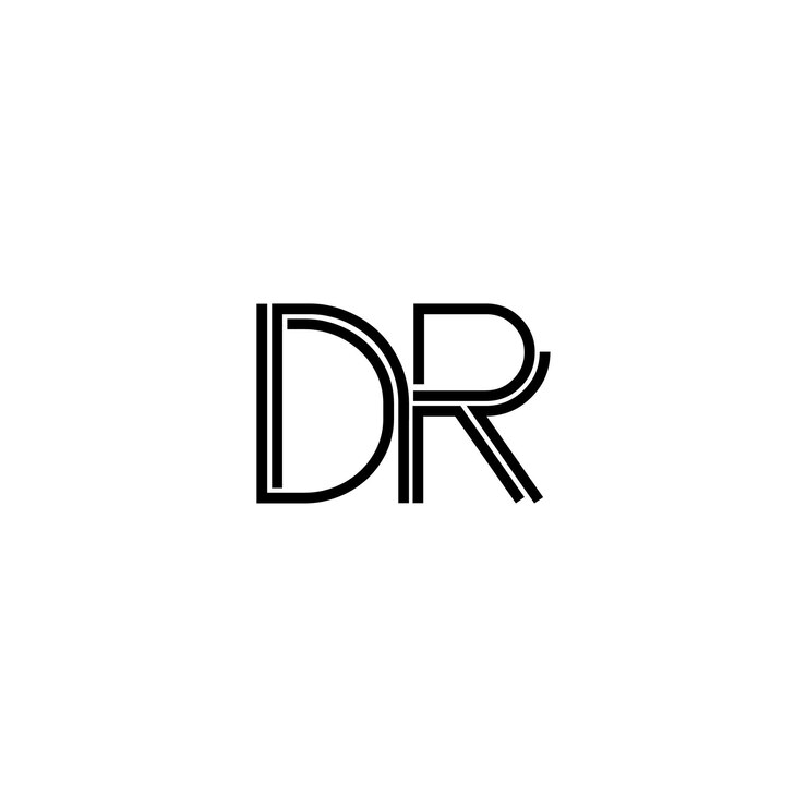 Vector dr monograma logo diseño carta texto nombre símbolo monocromo logotipo alfabeto carácter simple logo