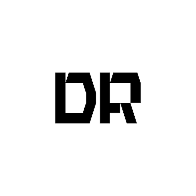 DR monograma logo diseño carta texto nombre símbolo monocromo logotipo alfabeto carácter simple logo