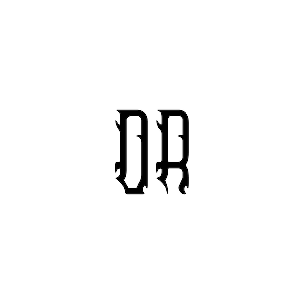 DR monograma logo diseño carta texto nombre símbolo monocromo logotipo alfabeto carácter simple logo