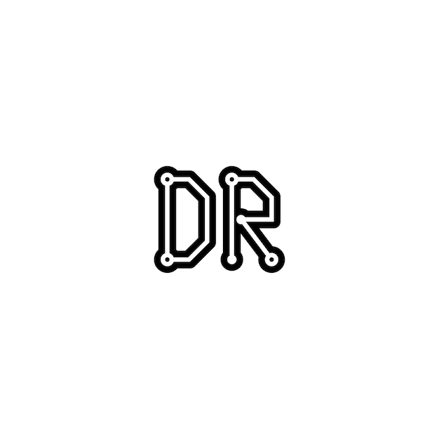 DR monograma logo diseño carta texto nombre símbolo monocromo logotipo alfabeto carácter simple logo