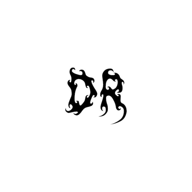DR monograma logo diseño carta texto nombre símbolo monocromo logotipo alfabeto carácter simple logo