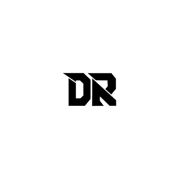 DR monograma logo diseño carta texto nombre símbolo monocromo logotipo alfabeto carácter simple logo