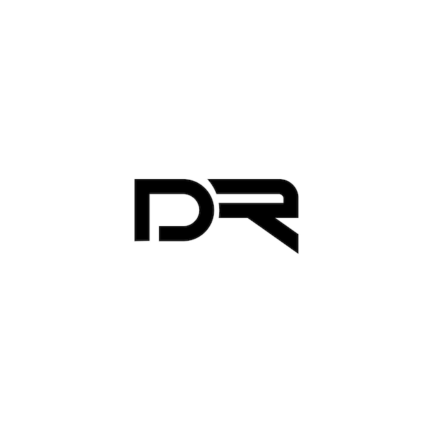 DR monograma logo diseño carta texto nombre símbolo monocromo logotipo alfabeto carácter simple logo