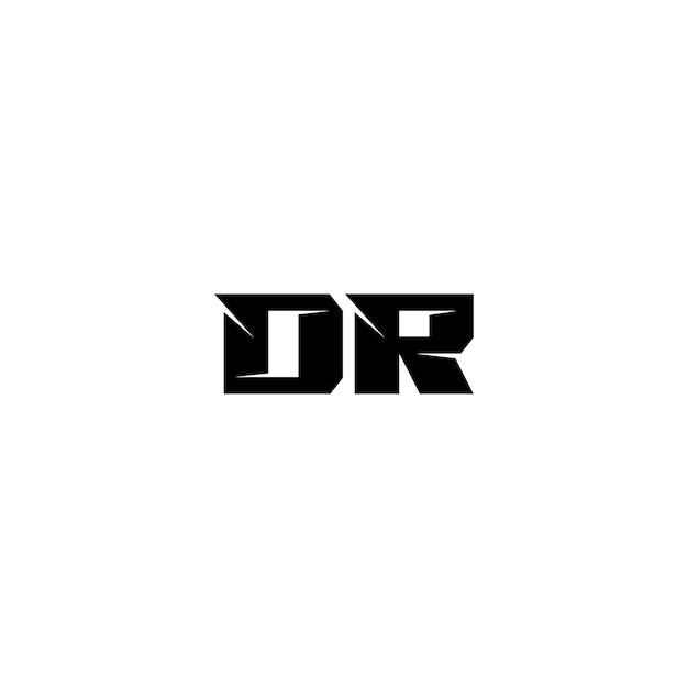 DR monograma logo diseño carta texto nombre símbolo monocromo logotipo alfabeto carácter simple logo