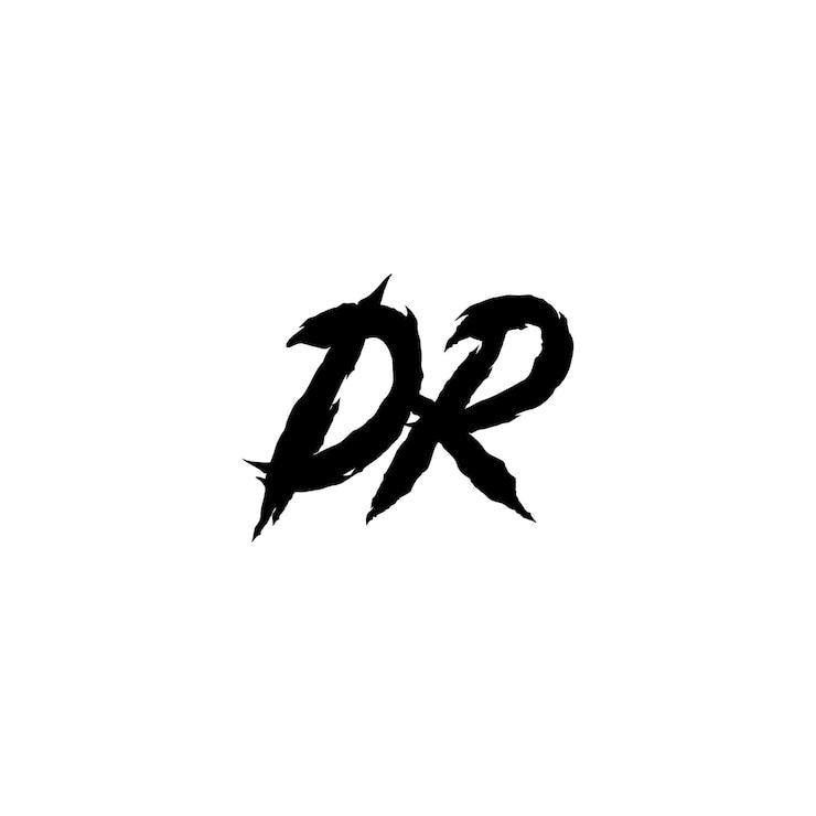 Vector dr monograma logo diseño carta texto nombre símbolo monocromo logotipo alfabeto carácter simple logo