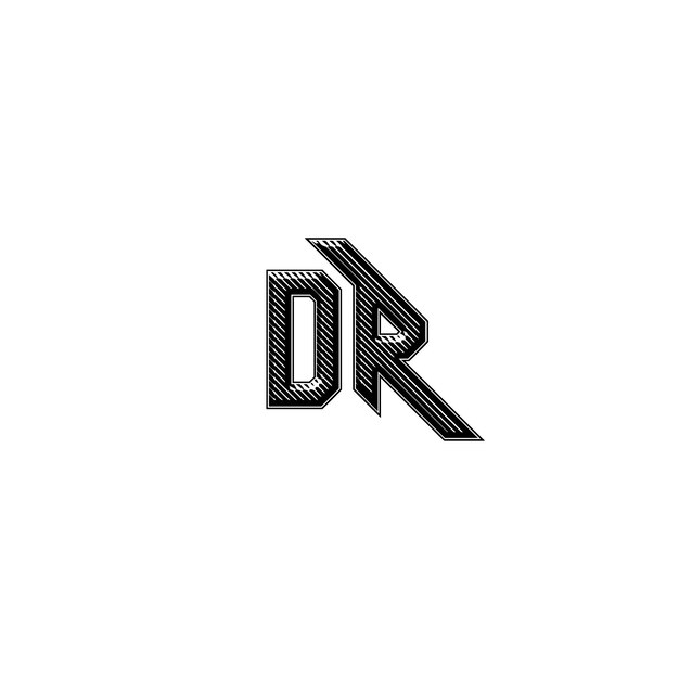 DR monograma logo diseño carta texto nombre símbolo monocromo logotipo alfabeto carácter simple logo