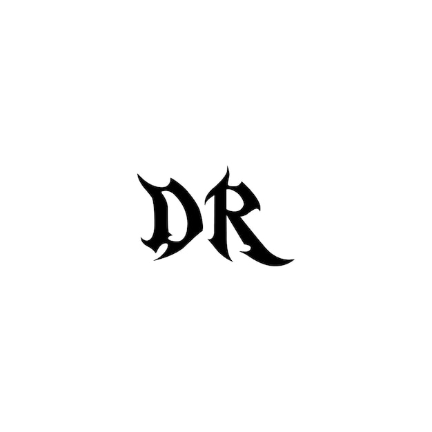 DR monograma logo diseño carta texto nombre símbolo monocromo logotipo alfabeto carácter simple logo