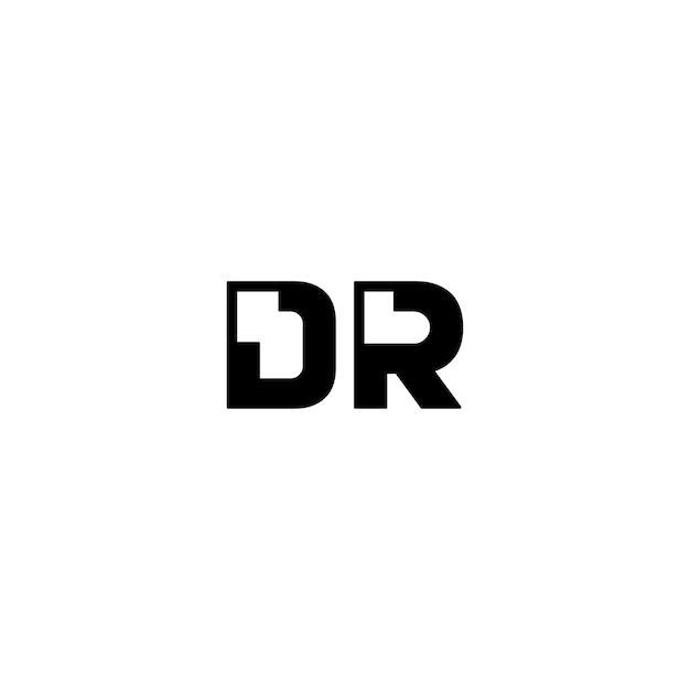 DR monograma logo diseño carta texto nombre símbolo monocromo logotipo alfabeto carácter simple logo