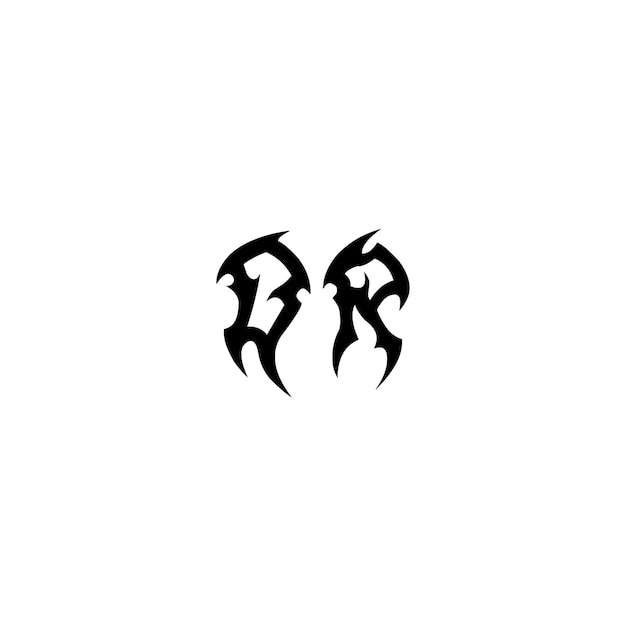 DR monograma logo diseño carta texto nombre símbolo monocromo logotipo alfabeto carácter simple logo