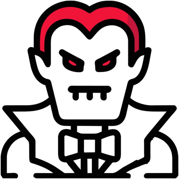 dracula icono rojo contorno de colores