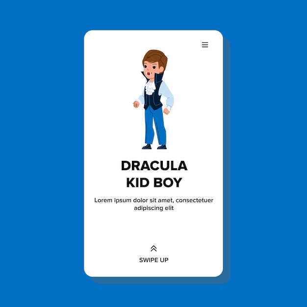 Drácula kid boy celebra halloween holiday vector