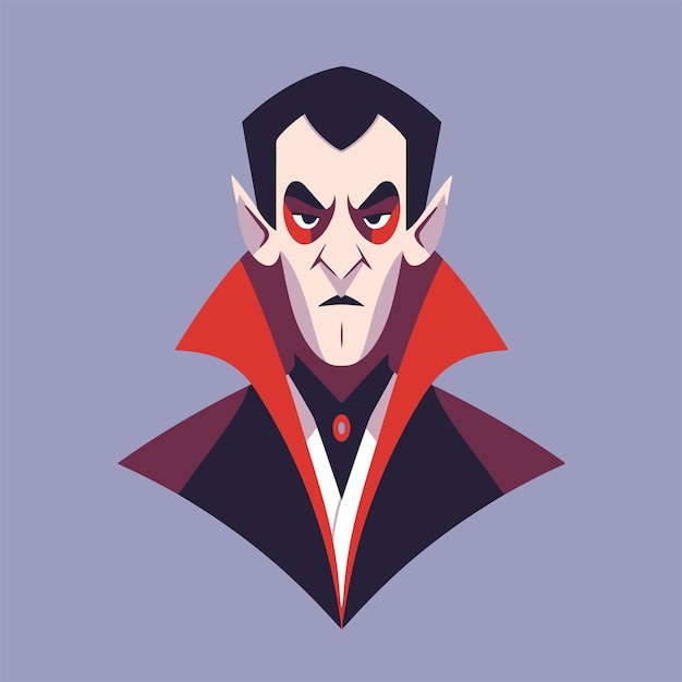 dracula vampiro ilustración de vector plano 4