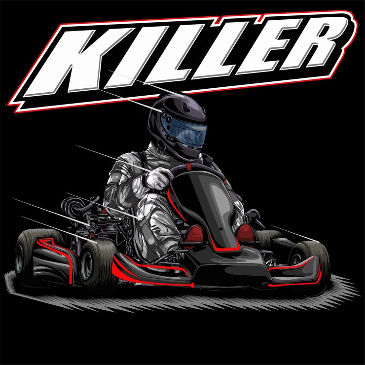 Vector drag race aislado sobre fondo negro para el elemento de negocio de impresión de camiseta de póster