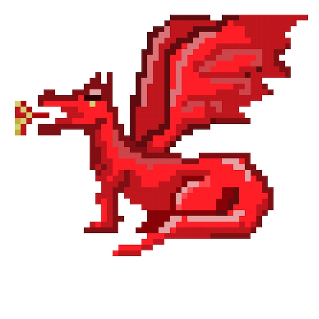 dragón bestia pixelado icono vector ilustración diseño Vector ilustración
