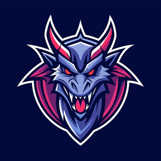 un dragón con una cabeza roja y un logotipo para un dragón