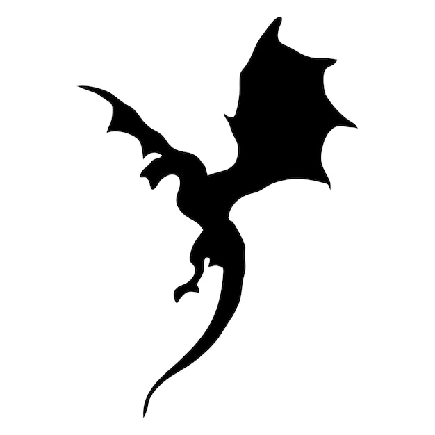 un dragón con una cola negra en él